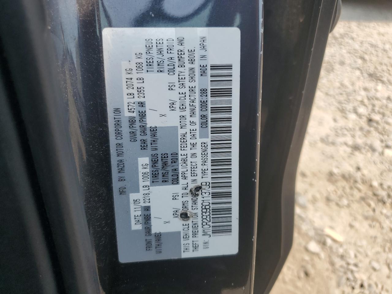 JM1CR293960113739 2006 Mazda 5