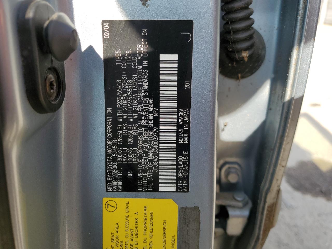 JTJGA31U340032779 2004 Lexus Rx 330