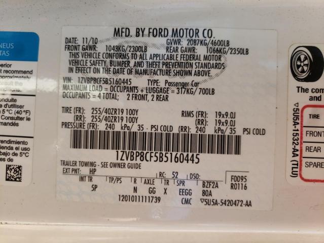 2011 Ford Mustang Gt VIN: 1ZVBP8CF5B5160445 Lot: 56859494