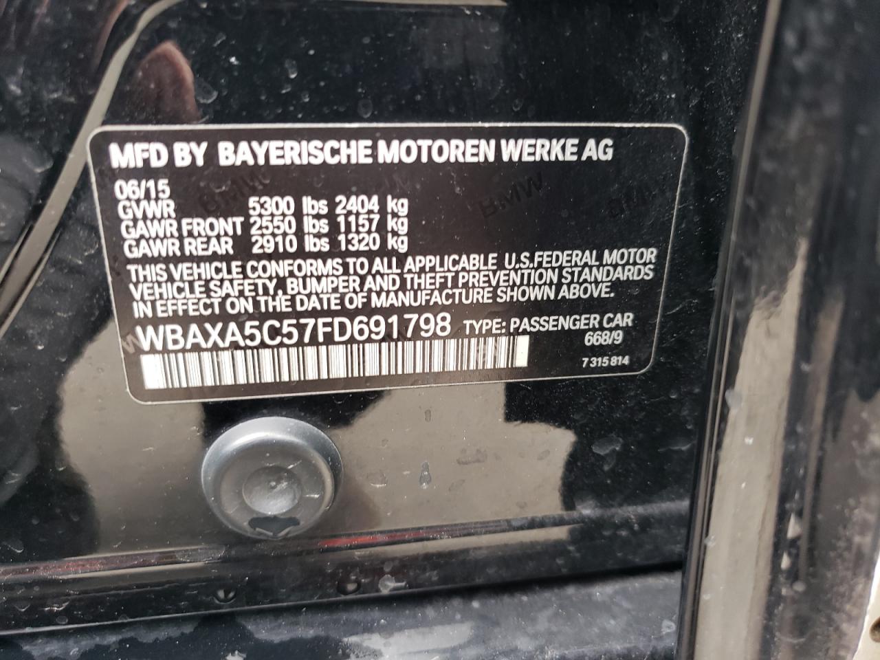 WBAXA5C57FD691798 2015 BMW 535 D