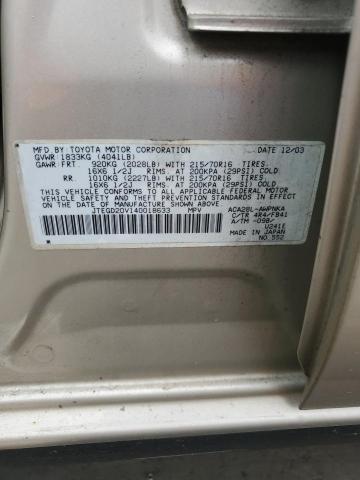 2004 Toyota Rav4 VIN: JTEGD20V140018633 Lot: 58749044