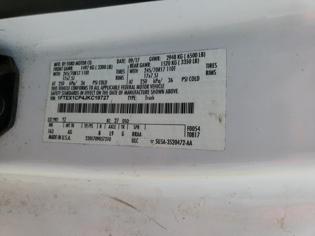 1FTEX1CP4JKC19727 FORD F-150 2018