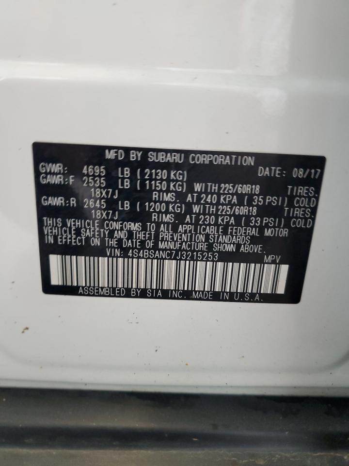 4S4BSANC7J3215253 2018 Subaru Outback 2.5I Limited