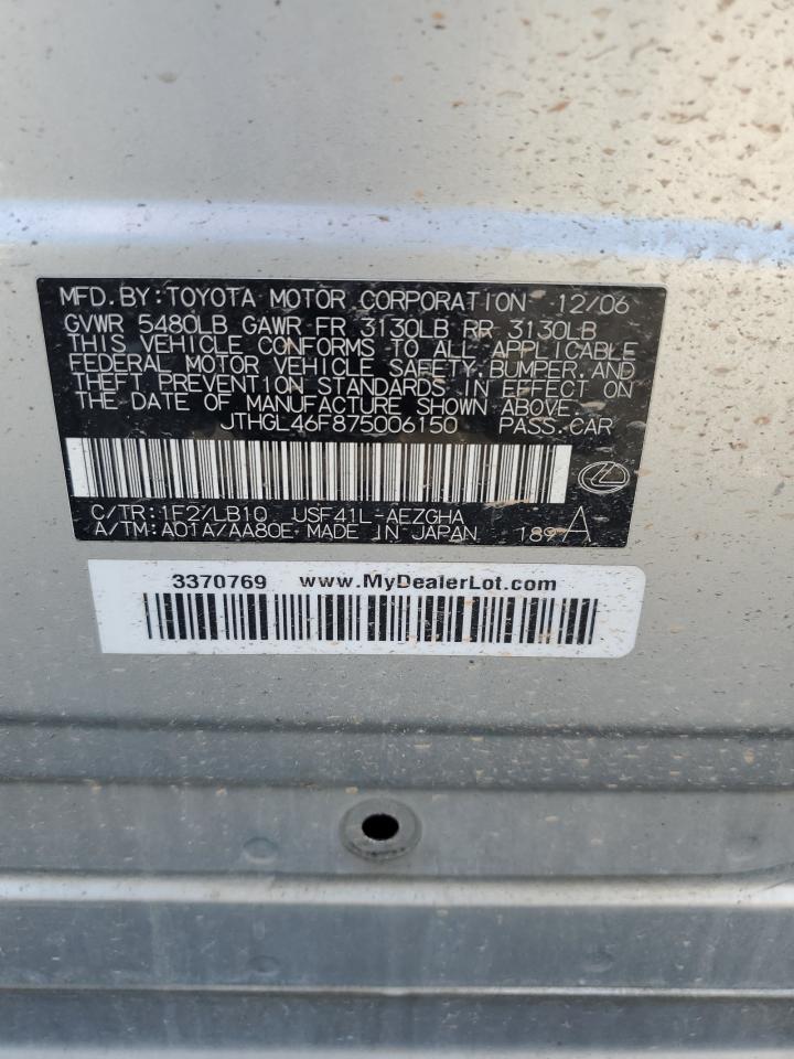 JTHGL46F875006150 2007 Lexus Ls 460L