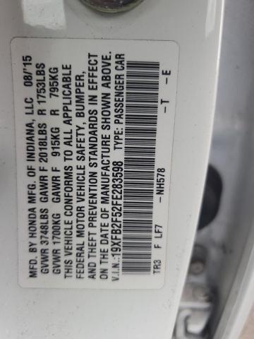 2015 HONDA CIVIC LX - 19XFB2F52FE283598