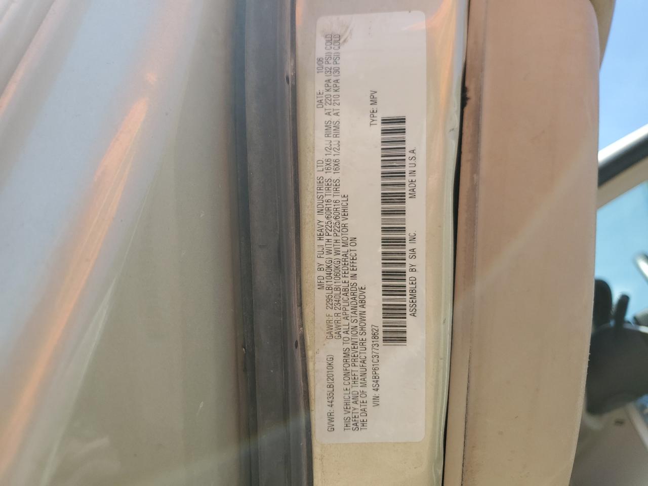 4S4BP61C377318627 2007 Subaru Outback Outback 2.5I