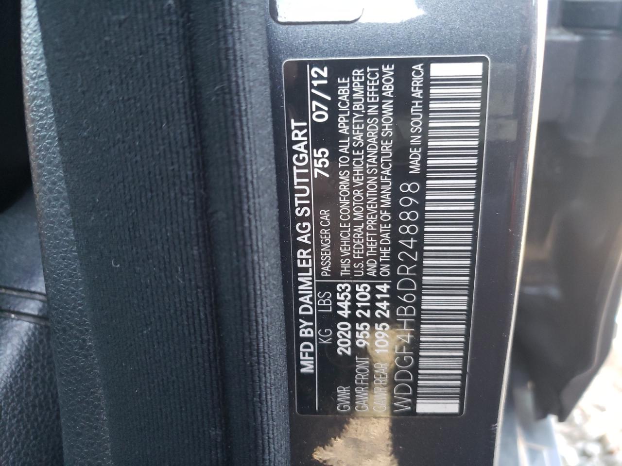 WDDGF4HB6DR248898 2013 Mercedes-Benz C 250