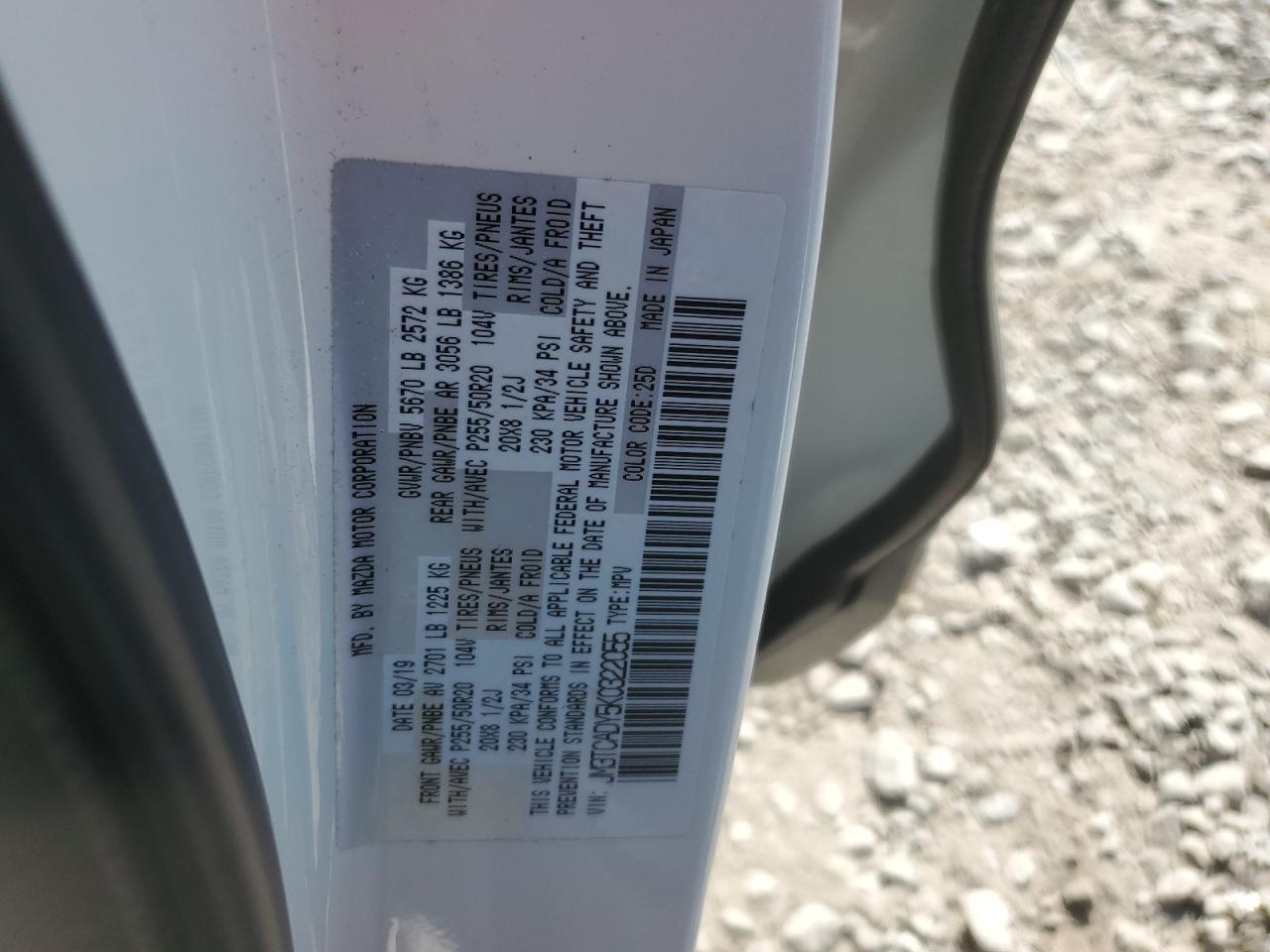 JM3TCADY5K0322055 2019 Mazda Cx-9 Grand Touring