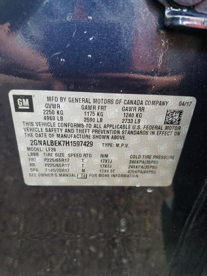 2GNALBEK7H1597429 CHEVROLET EQUINOX 2017