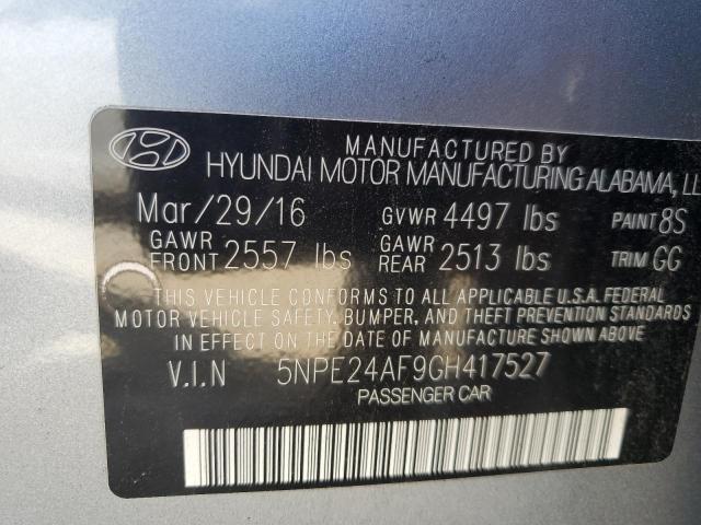 2016 Hyundai Sonata Se VIN: 5NPE24AF9GH417527 Lot: 58214104