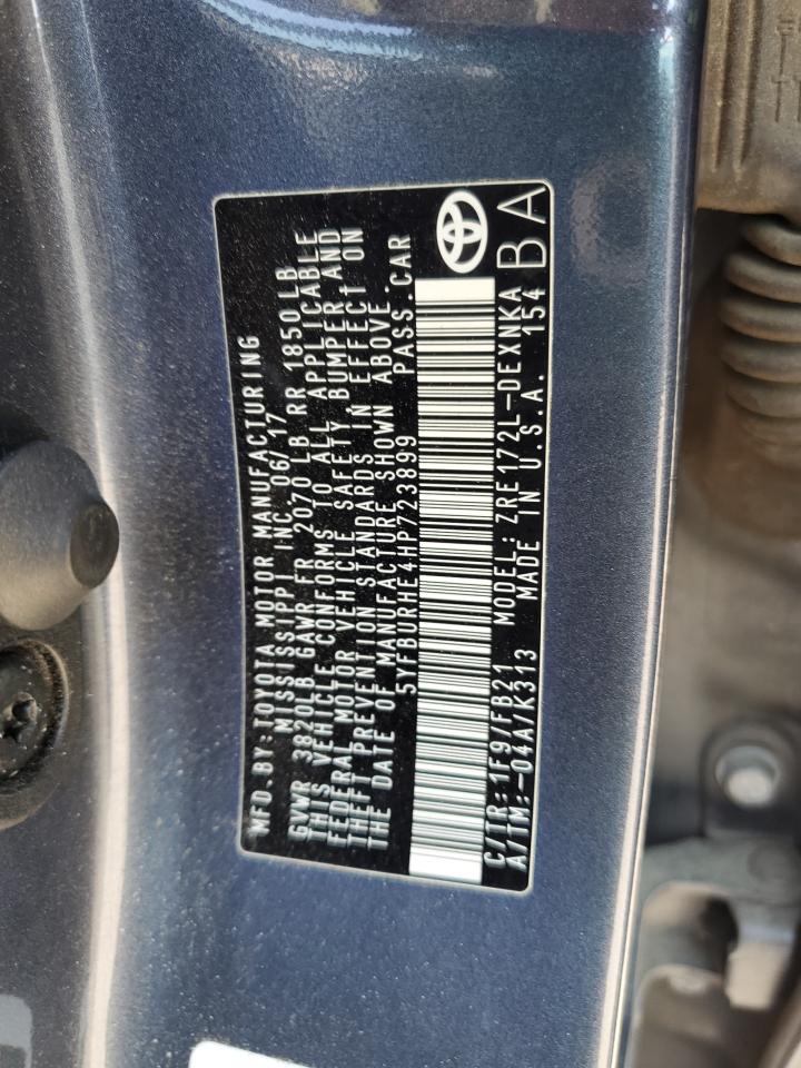 5YFBURHE4HP723899 TOYOTA COROLLA 2017