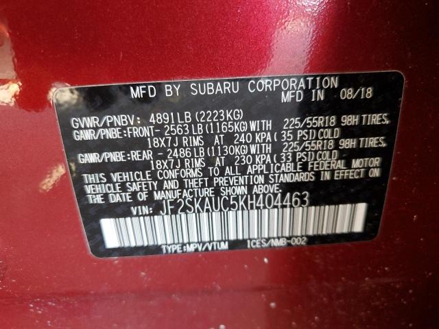 2019 Subaru Forester Limited VIN: JF2SKAUC5KH404463 Lot: 60277734