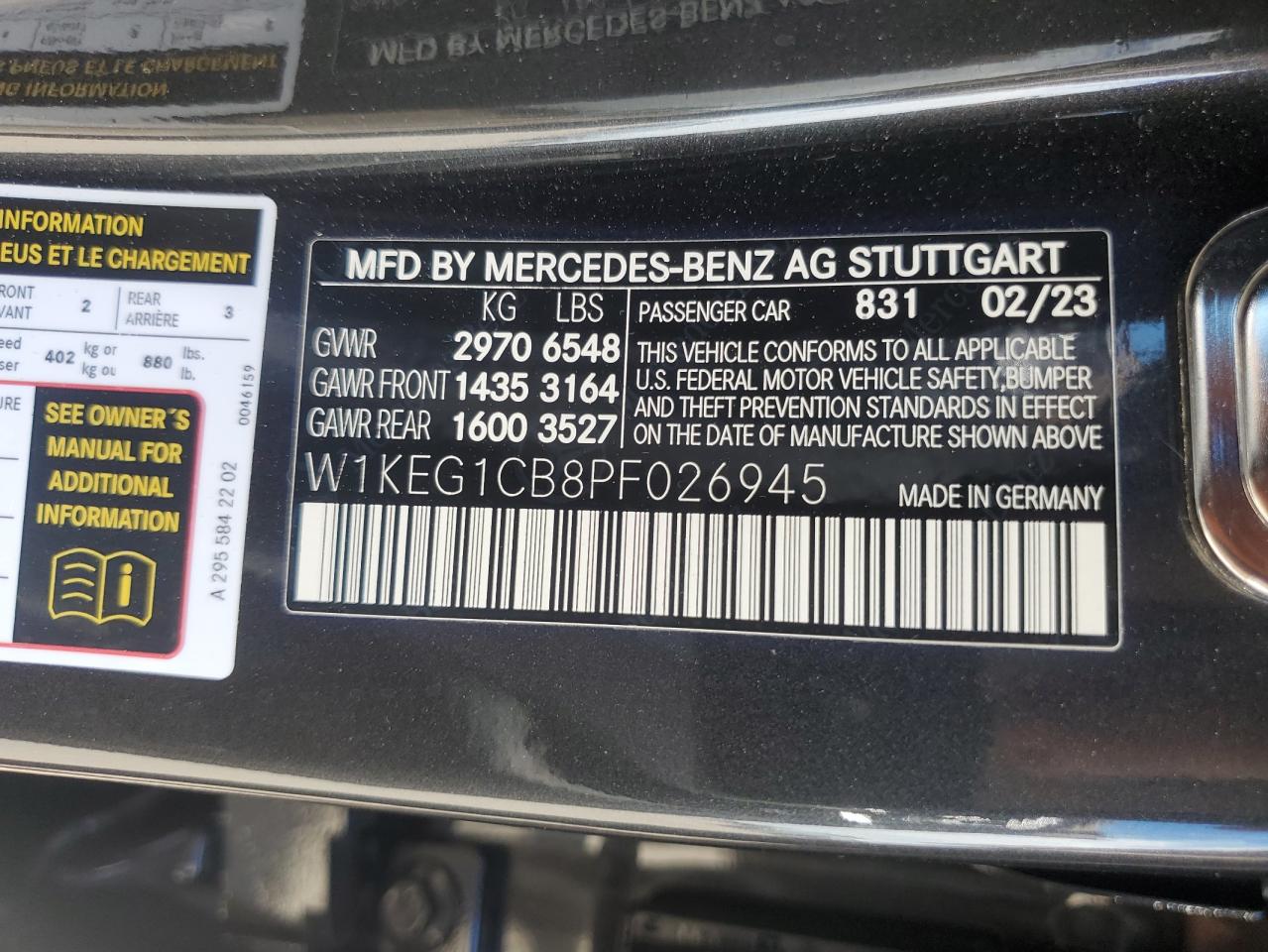 W1KEG1CB8PF026945 2023 Mercedes-Benz Eqe Sedan 350 4Matic
