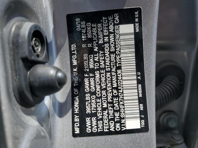 SHHFK7H74JU224436 2018 HONDA CIVIC - Image 12