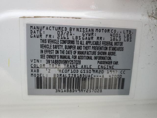 2021 Nissan Sentra Sr VIN: 3N1AB8DV9MY257028 Lot: 59705864