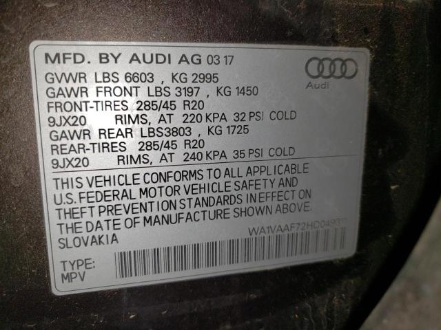 VIN WA1VAAF72HD049311 2017 Audi Q7, Prestige no.13