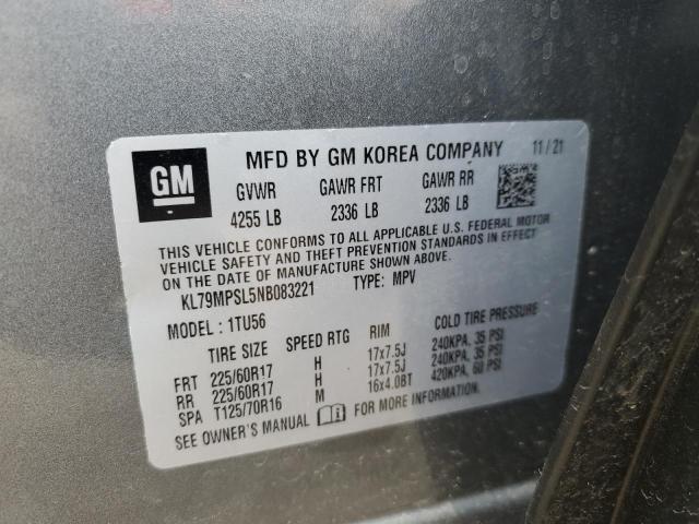 2022 Chevrolet Trailblazer Lt VIN: KL79MPSL5NB083221 Lot: 58250054