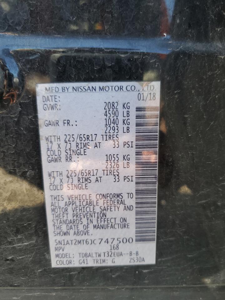 5N1AT2MT6JC747500 2018 Nissan Rogue S