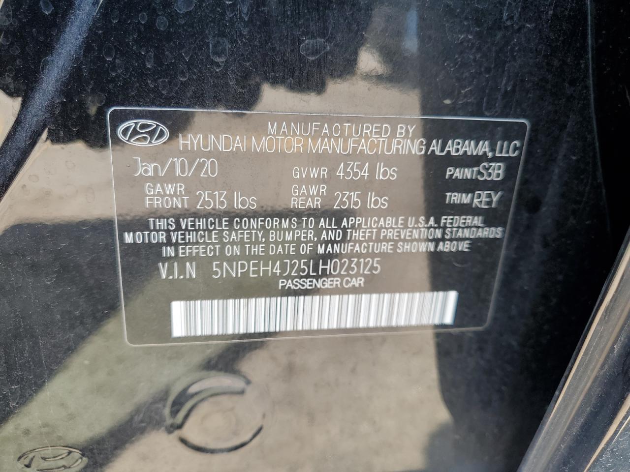 5NPEH4J25LH023125 2020 Hyundai Sonata Limited