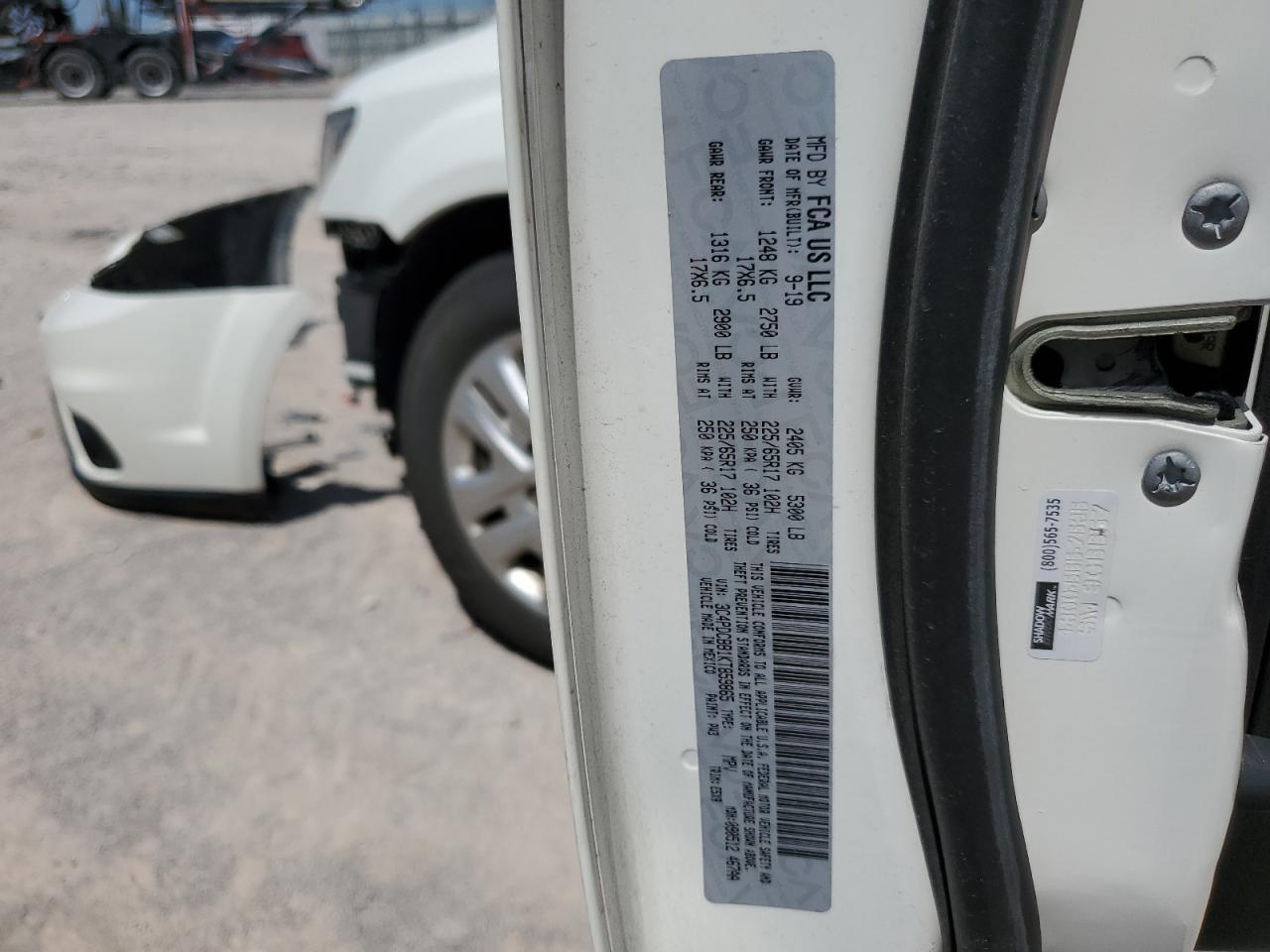 3C4PDCBB1KT859865 2019 Dodge Journey Se