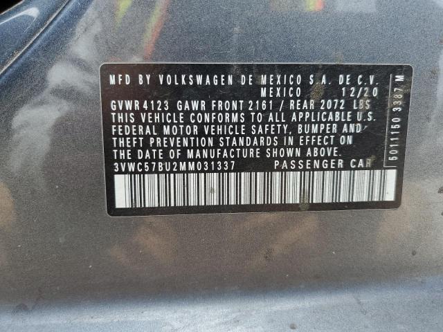 2021 Volkswagen Jetta S VIN: 3VWC57BU2MM031337 Lot: 61140224