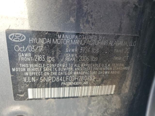 5NPD84LF0JH280752 2018 HYUNDAI ELANTRA - Image 12