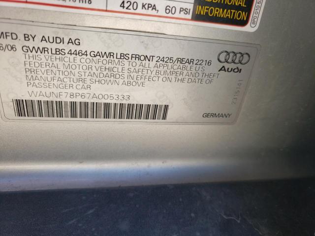 2007 Audi A3 2.0 Premium VIN: WAUNF78P67A005333 Lot: 57837494