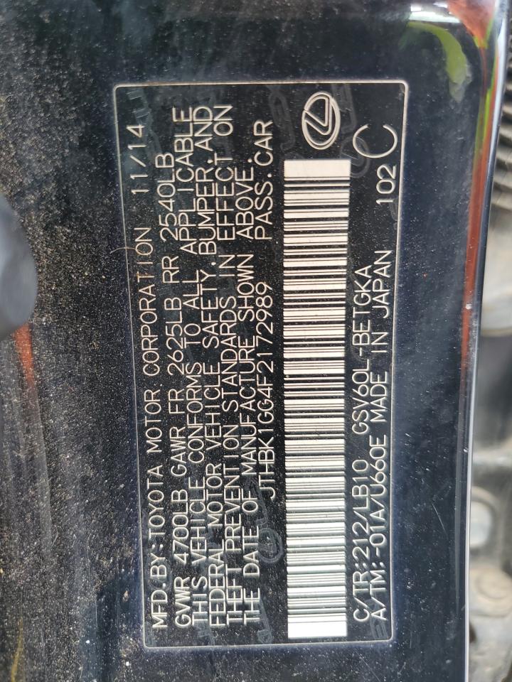 JTHBK1GG4F2172989 2015 Lexus Es 350