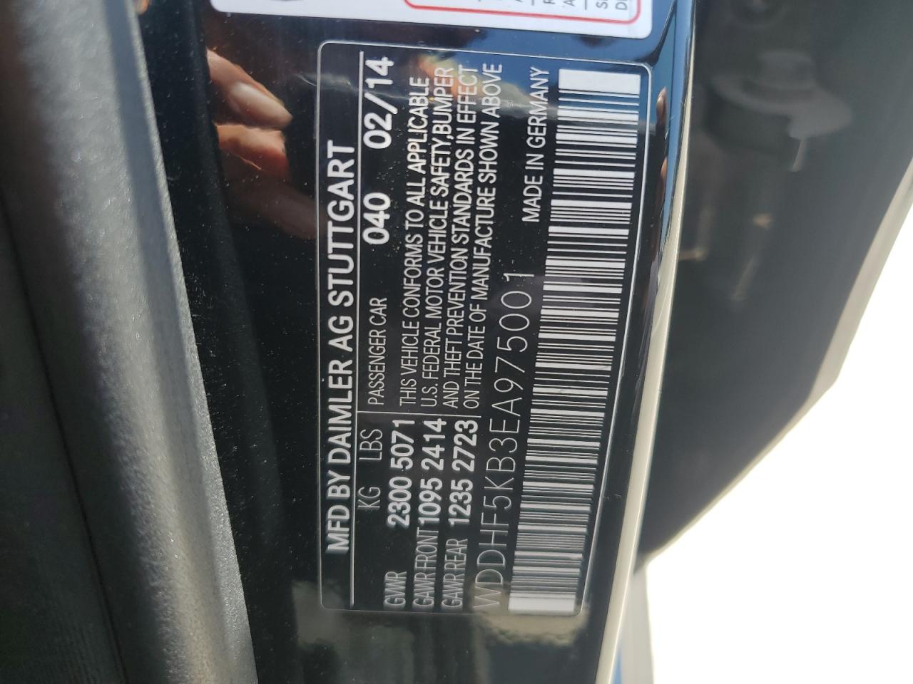 WDDHF5KB3EA975001 2014 Mercedes-Benz E 350