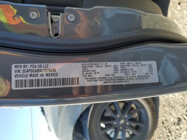 2020 Dodge Journey Se VIN: 3C4PDCABXLT276245 Lot: 60345674