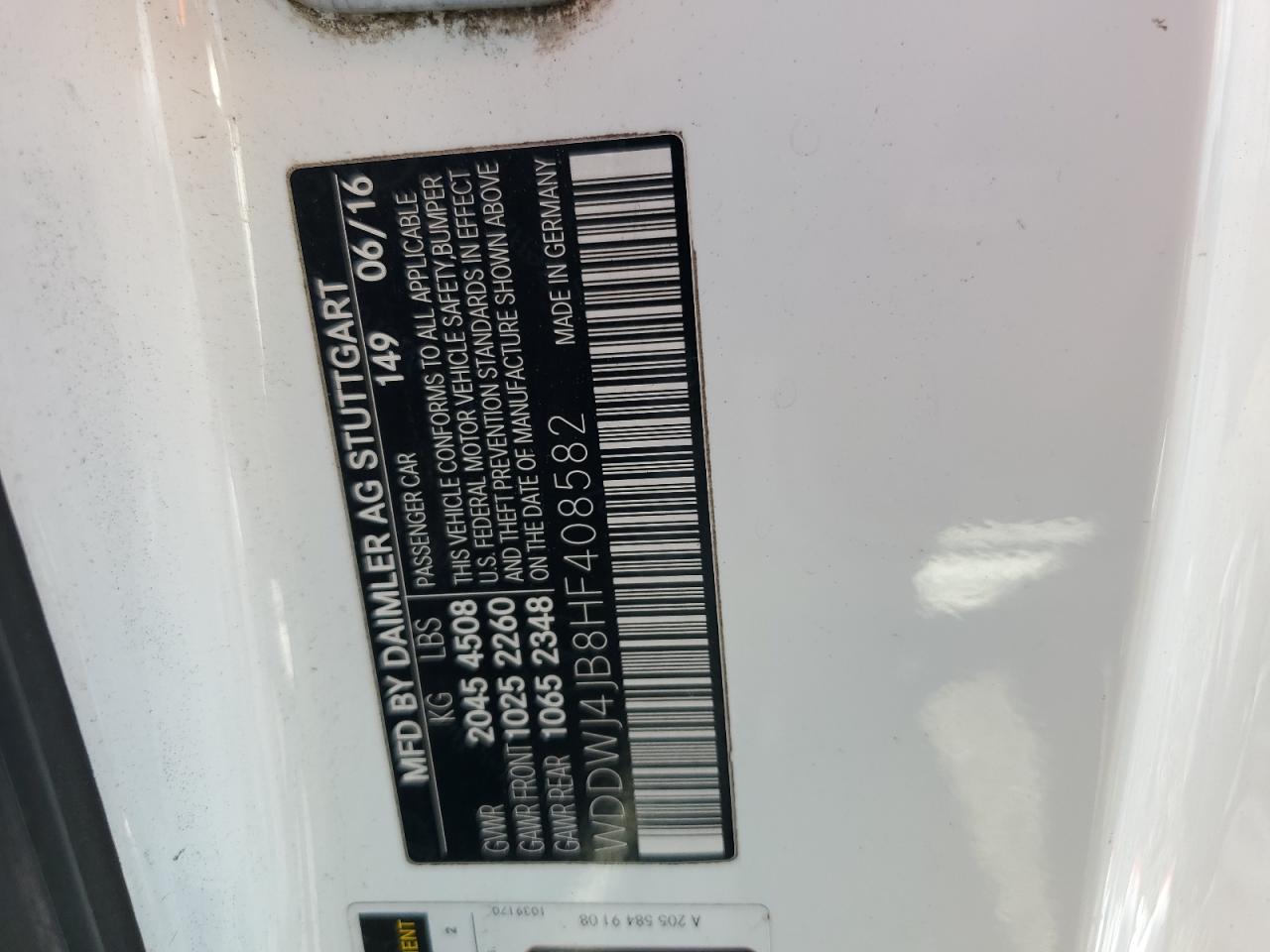 WDDWJ4JB8HF408582 2017 Mercedes-Benz C 300