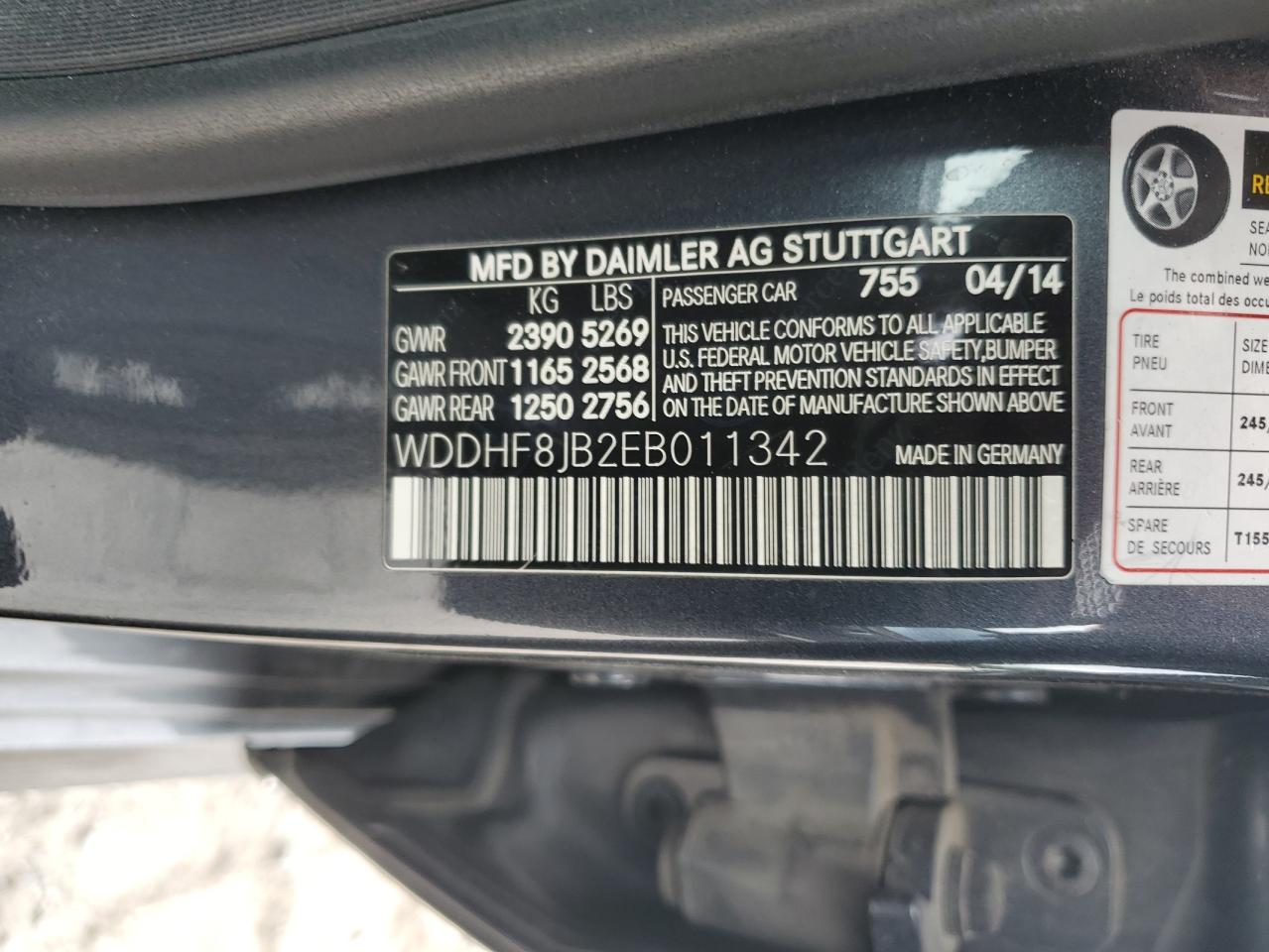 WDDHF8JB2EB011342 2014 Mercedes-Benz E 350 4Matic