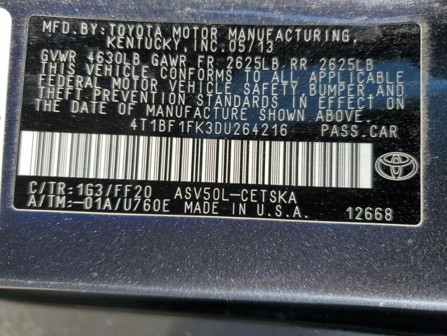 VIN 4T1BF1FK3DU264216 2013 Toyota Camry, L no.13