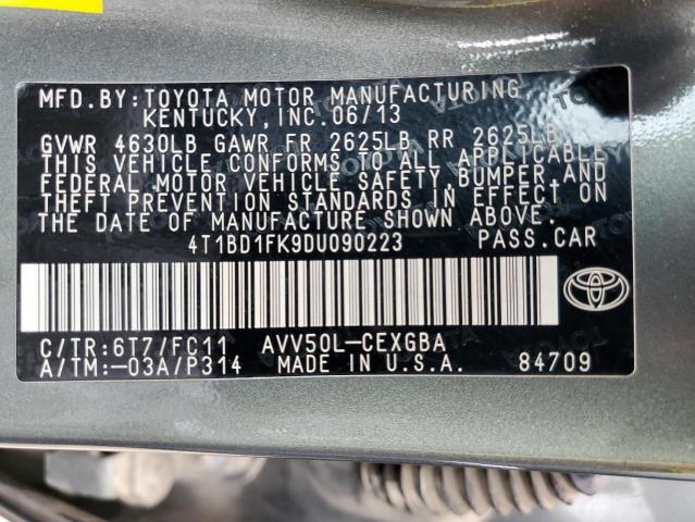 VIN 4T1BD1FK9DU090223 2013 Toyota Camry, Hybrid no.12