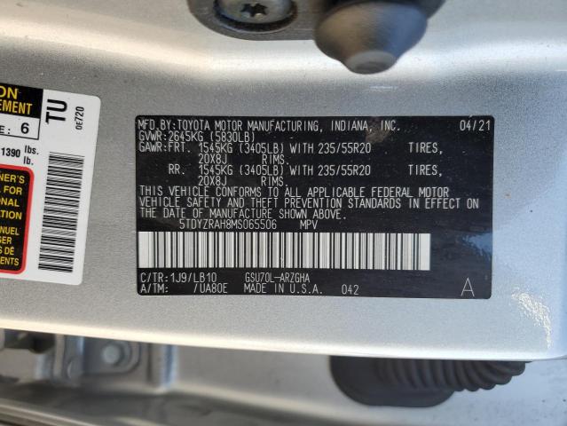 2021 Toyota Highlander Limited VIN: 5TDYZRAH8MS065506 Lot: 59615094