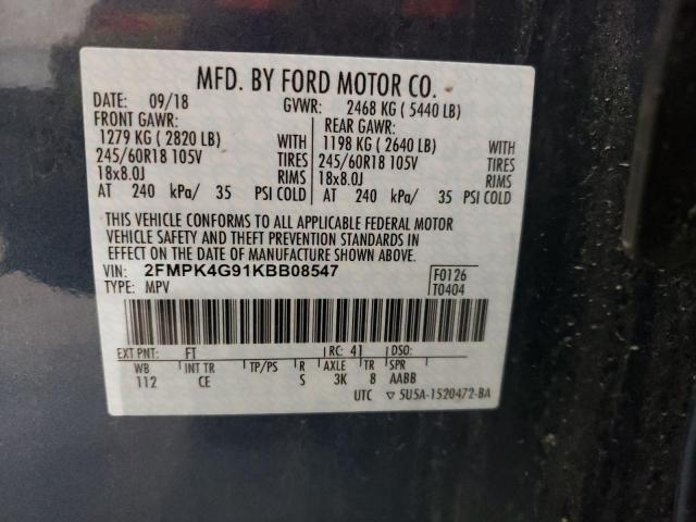 2FMPK4G91KBB08547 2019 FORD EDGE - Image 12