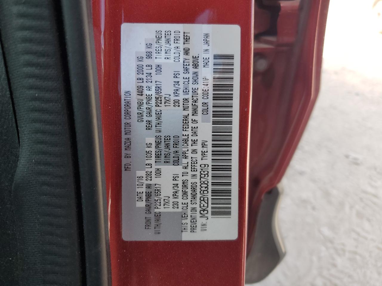 JM3KE2BY6G0879319 2016 Mazda Cx-5 Sport