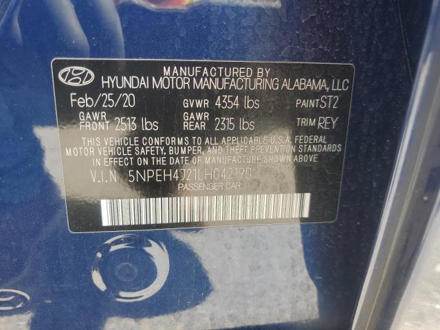 2020 Hyundai Sonata Limited VIN: 5NPEH4J21LH042190 Lot: 58725984