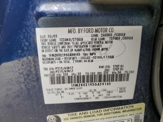 2005 Ford Freestyle Sel VIN: 1FMZK02195GA59145 Lot: 59869414