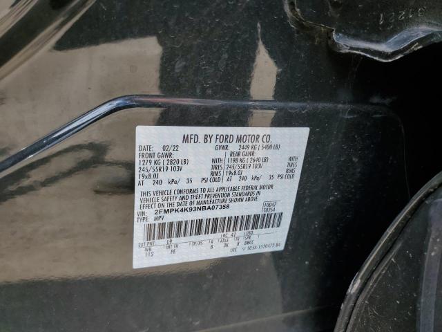 2022 Ford Edge Titanium VIN: 2FMPK4K93NBA07358 Lot: 59182954