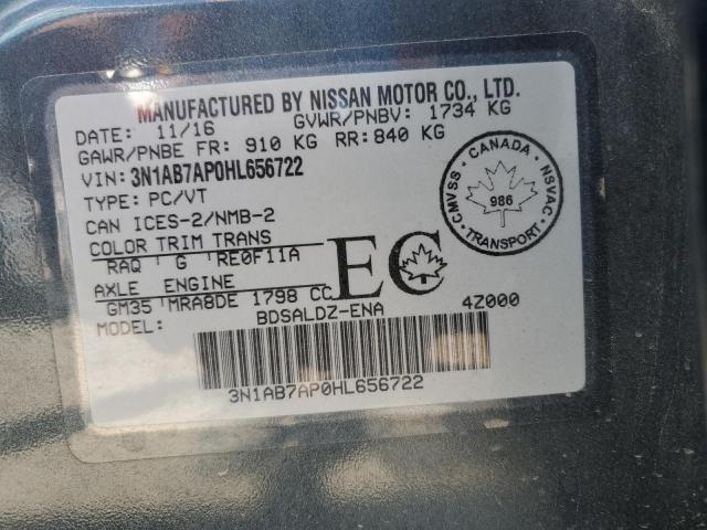 2017 Nissan Sentra S VIN: 3N1AB7AP0HL656722 Lot: 57140274