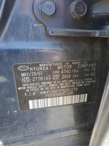 2007 Hyundai Azera Se VIN: KMHFC46F37A241278 Lot: 57271834