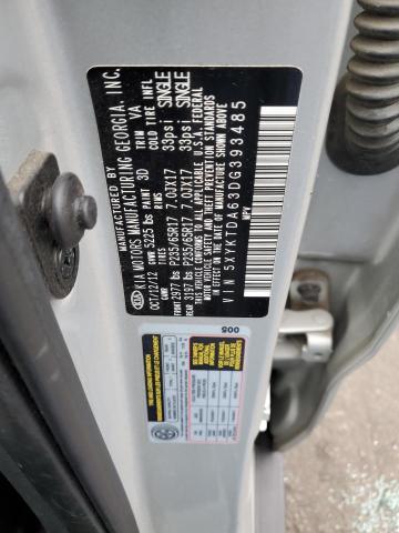 2013 Kia Sorento Lx VIN: 5XYKTDA63DG393485 Lot: 59800234