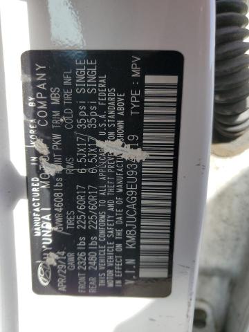 2014 Hyundai Tucson Gls VIN: KM8JUCAG9EU934319 Lot: 57670144