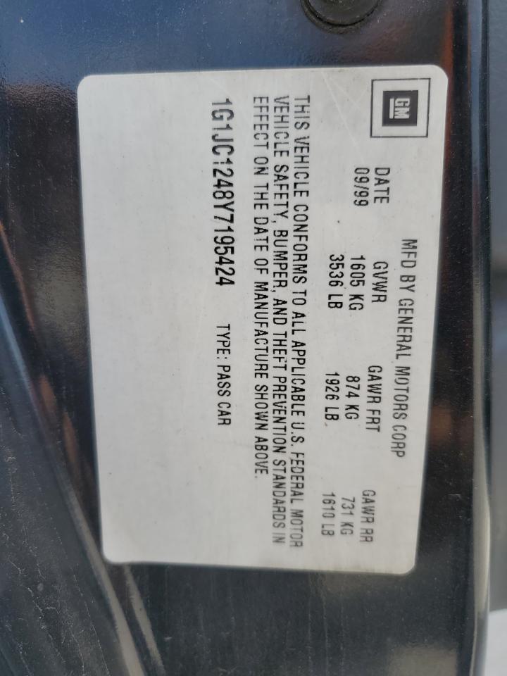 1G1JC1248Y7195424 2000 Chevrolet Cavalier