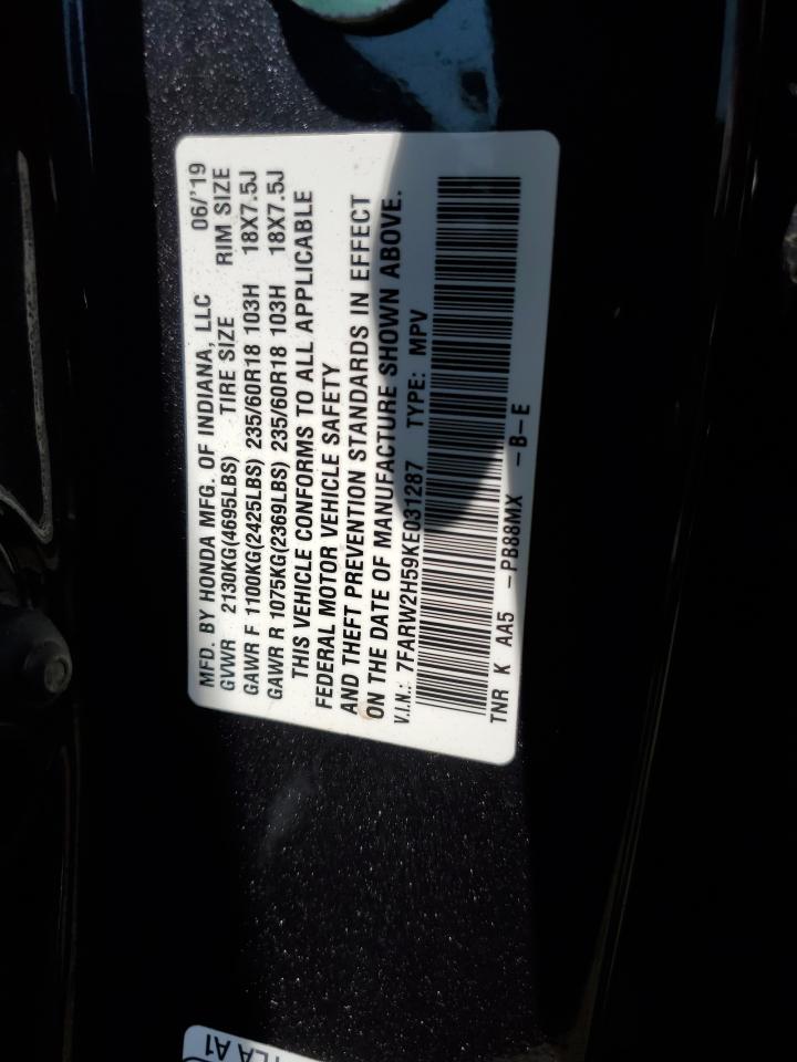 7FARW2H59KE031287 2019 Honda Cr-V Ex