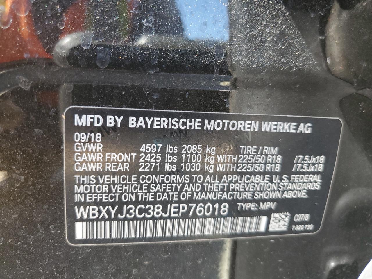 WBXYJ3C38JEP76018 2018 BMW X2 Sdrive28I