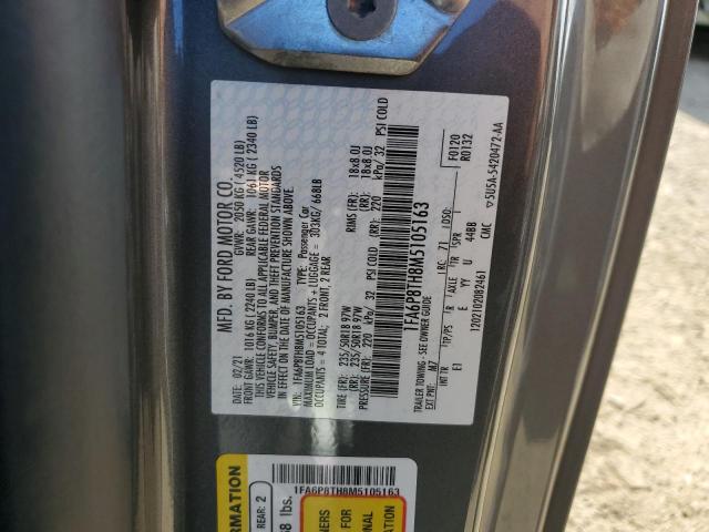 2021 Ford Mustang VIN: 1FA6P8TH8M5105163 Lot: 57438274