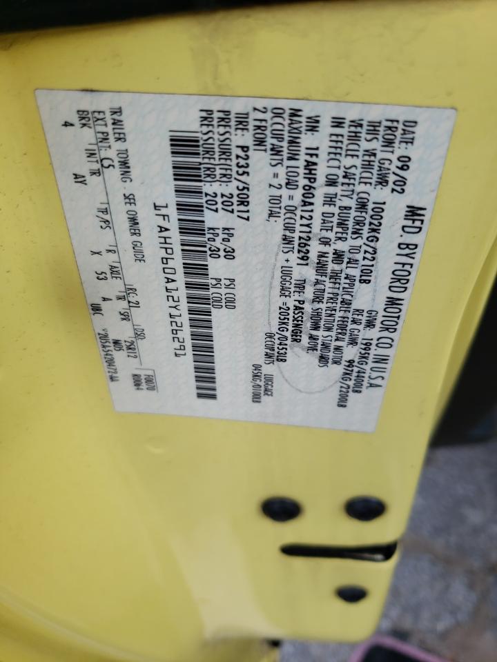 1FAHP60A12Y126291 2002 Ford Thunderbird