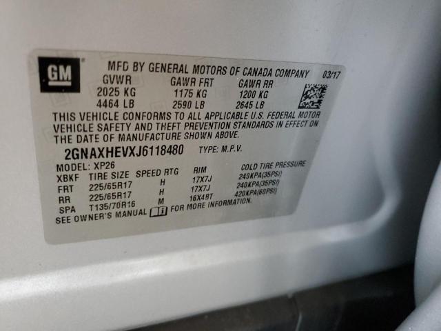 2018 Chevrolet Equinox Ls VIN: 2GNAXHEVXJ6118480 Lot: 59250894